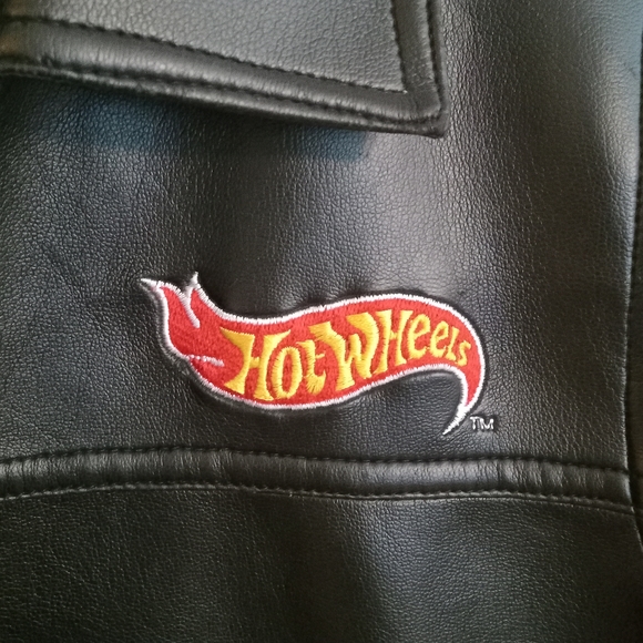 Hot Wheels Black faux leather jacket biker rocker look kids size 5/6 RARE - Picture 8 of 10